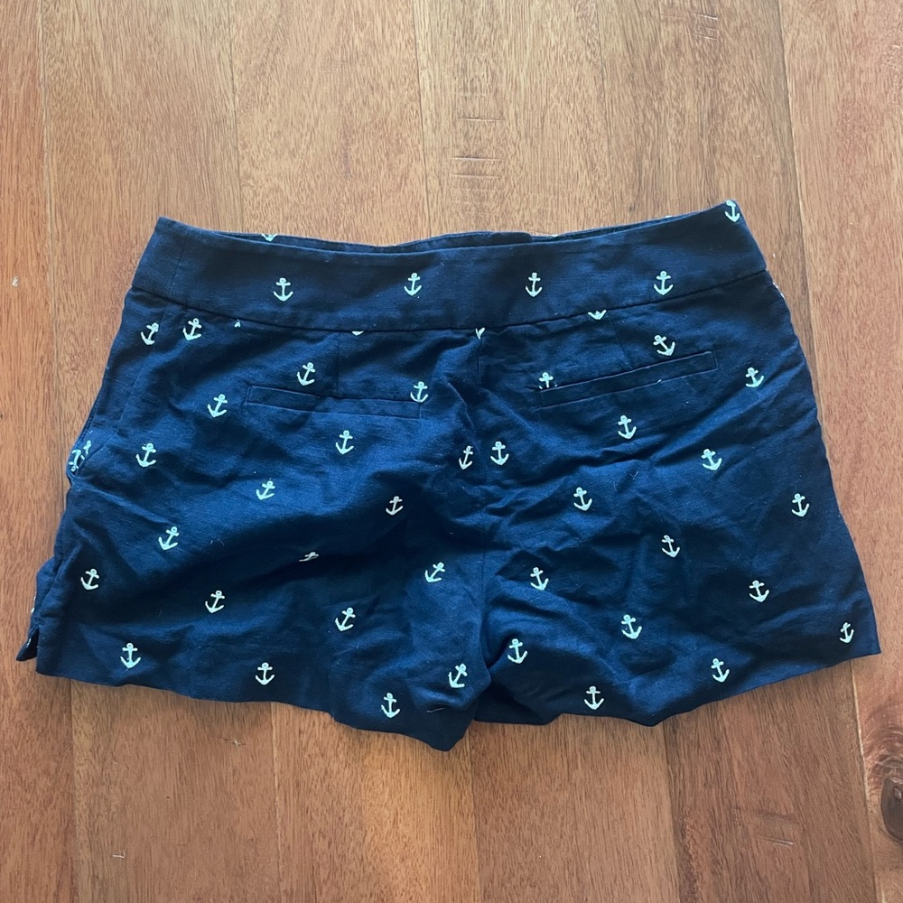 ANN TAYLOR LOFT ANCHOR PRINT LINEN SHORTS